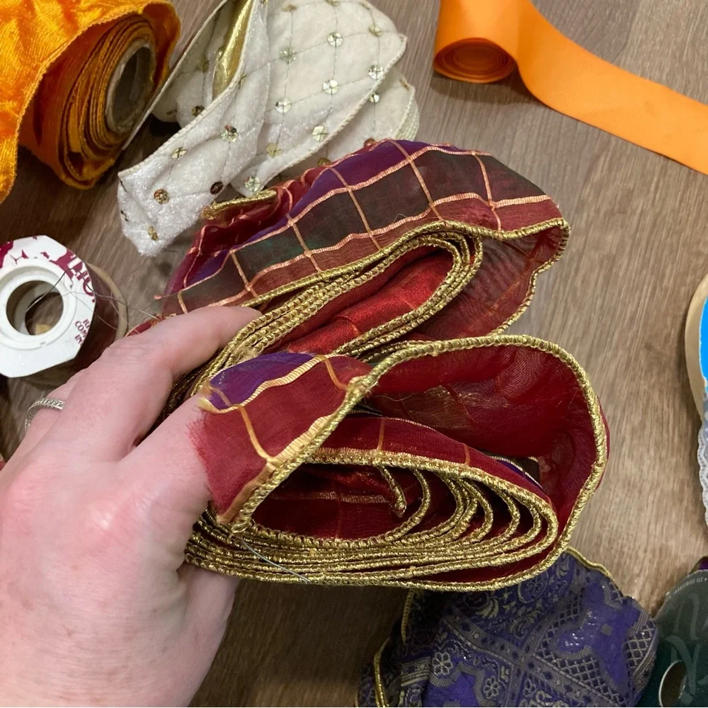 Assorted Decorative Ribbon Destash Lot Used Multicolor for Crafting Scraps